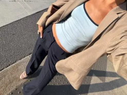 Britney lavtaljede suit bukser - navy