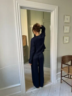 Callie satin cardigan - Navy