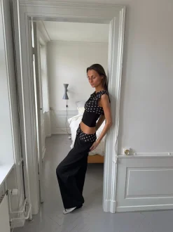 Calsia suitbukser med polkaprikker - Sort/hvid