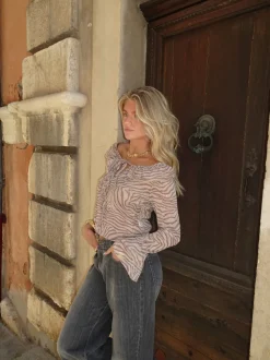 Capucine bluse med zebraprint - Brun