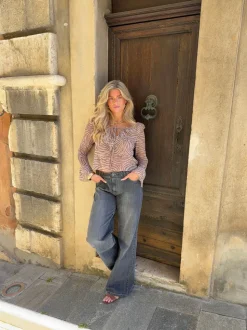 Capucine bluse med zebraprint - Brun