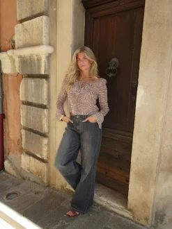 Capucine bluse med zebraprint - Brun