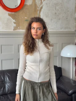 Carly kabelstrik med lynlås - Off white