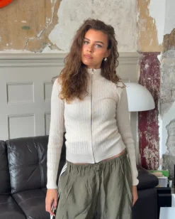 Carly kabelstrik med lynlås - Off white
