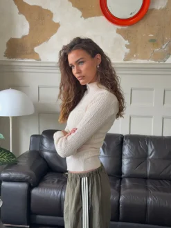 Carly kabelstrik med lynlås - Off white