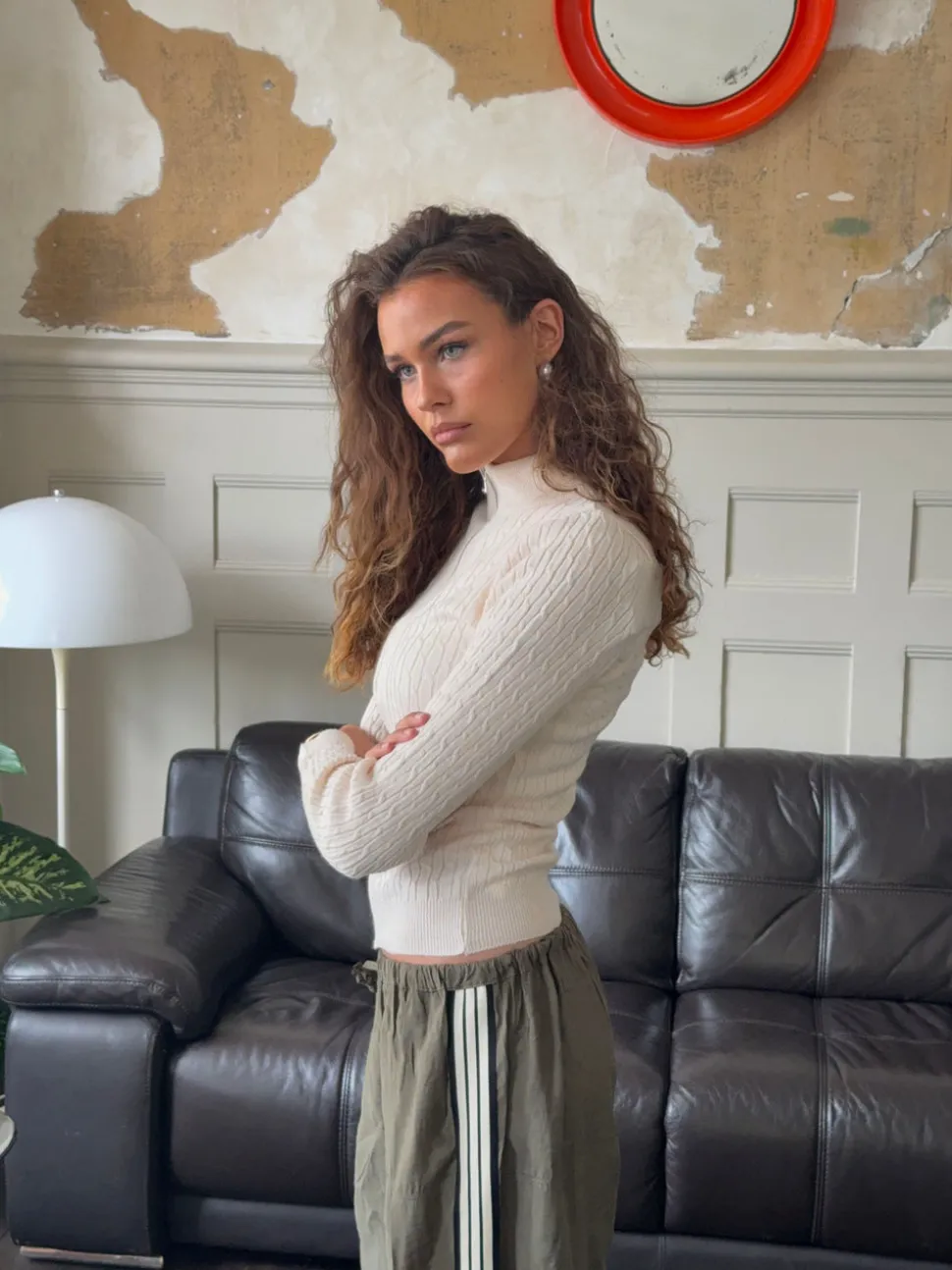 Carly kabelstrik med lynlås - Off white