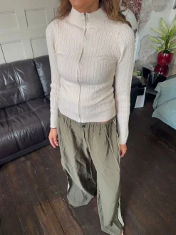 Carly kabelstrik med lynlås - Off white