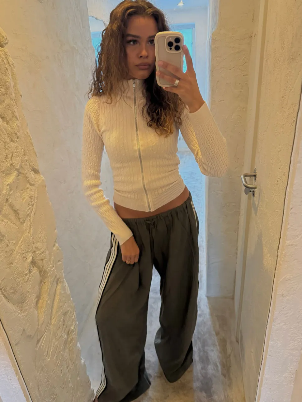 Carly kabelstrik med lynlås - Off white