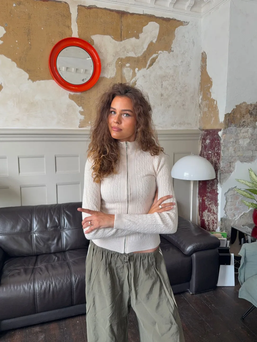 Carly kabelstrik med lynlås - Off white