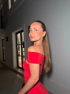 Carmana off shoulder kjole - Rød