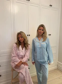 Carol pyjamas sæt med blonder - Lyseblå