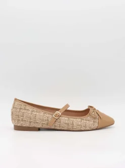 Cassadrina ballerinaer med detaljer - Beige