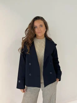 Catinka kort trenchcoat - Navy