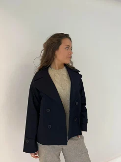 Catinka kort trenchcoat - Navy