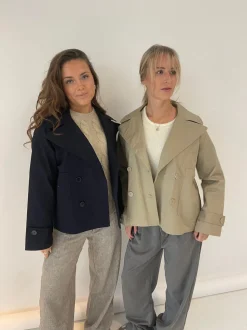 Catinka kort trenchcoat - Navy