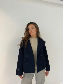 Catinka kort trenchcoat - Navy