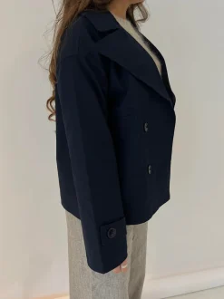Catinka kort trenchcoat - Navy