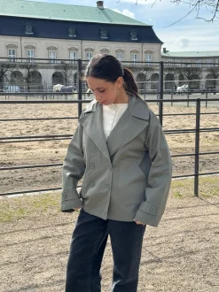Catinka kort trenchcoat - Kaki