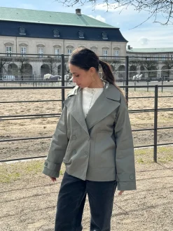 Catinka kort trenchcoat - Kaki