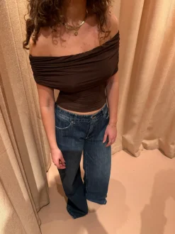 Celora off shoulder top - Brun
