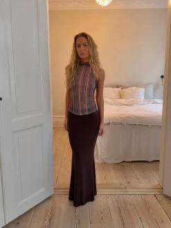 Chifona maxinederdel - Brun