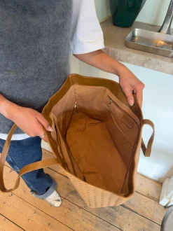 Chili flettet taske - Beige