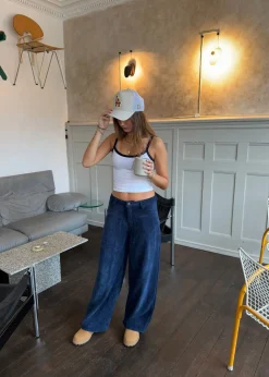 Christina fløjlsbukser - Navy