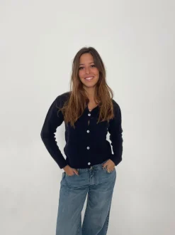 Cilla strikket cardigan - Navy