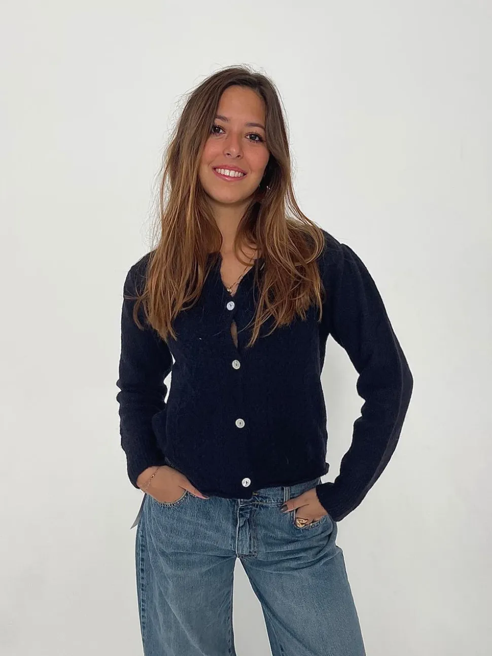Cilla strikket cardigan - Navy