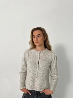 Cilla strikket cardigan - Lysegrå
