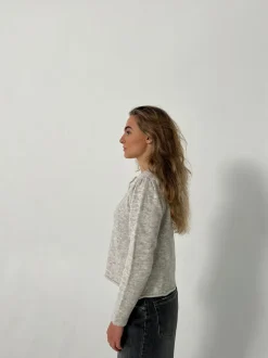 Cilla strikket cardigan - Lysegrå