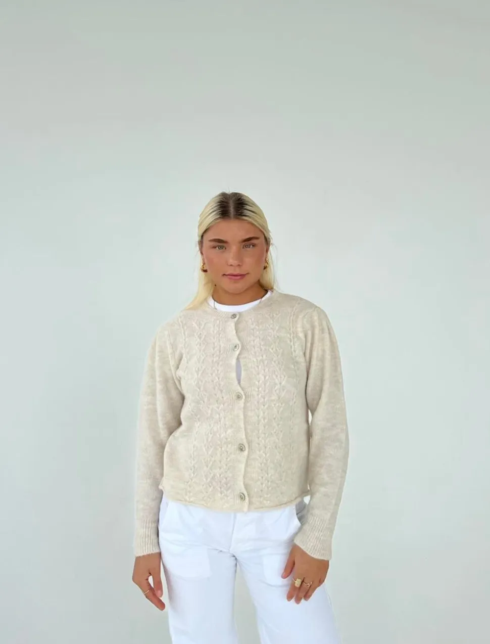 Cilla strikket cardigan - Beige