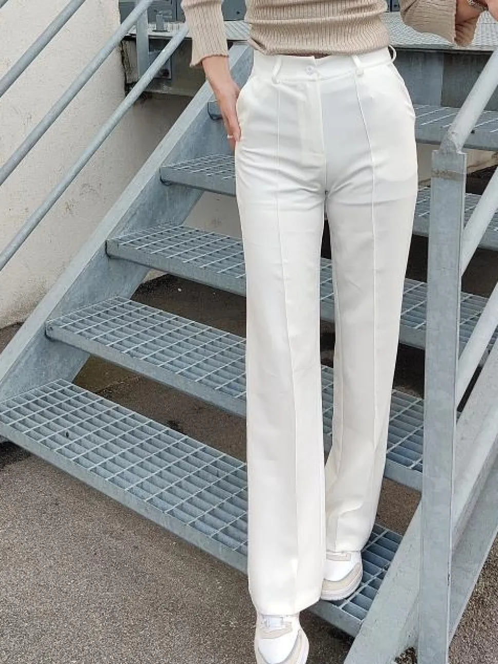 Classic wide bukser off white