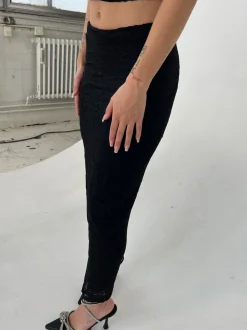 Claudie nederdel i blonde - Sort
