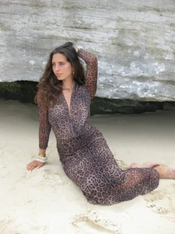 Colua kjole i leopard print - Brun