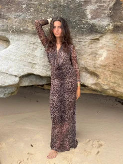 Colua kjole i leopard print - Brun