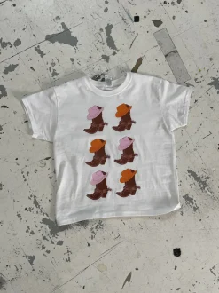 Cowboy boots baby tee - Hvid