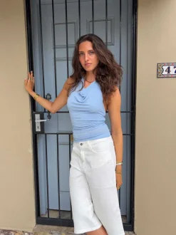 Crystal halterneck top - Blå