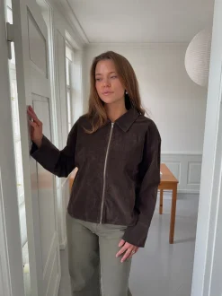 Dalila ruskindsjakke - Brun