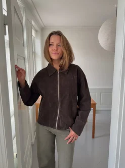 Dalila ruskindsjakke - Brun