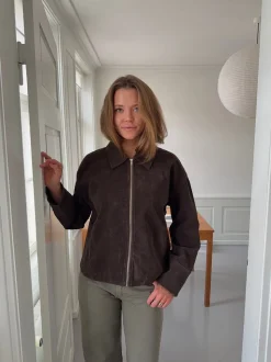 Dalila ruskindsjakke - Brun