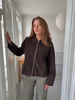 Dalila ruskindsjakke - Brun