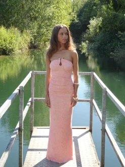 Darcy maxikjole med mønster - Pink