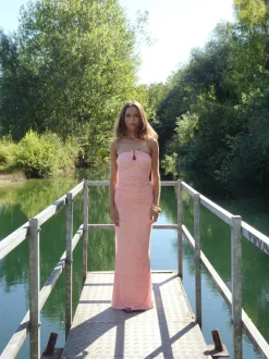 Darcy maxikjole med mønster - Pink