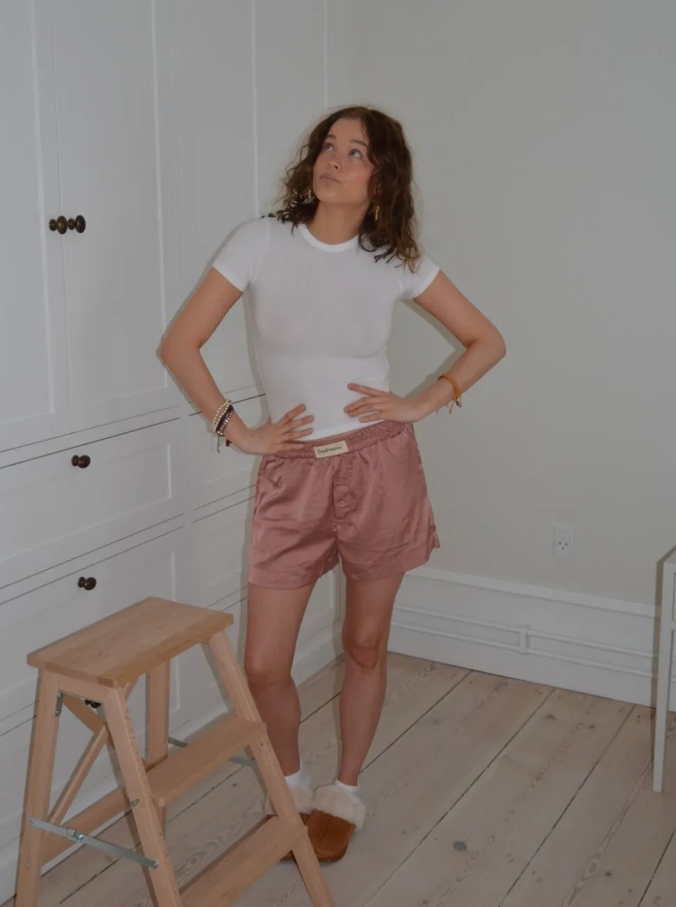 Day dreamin' pyjamasshorts i satin - Rosa
