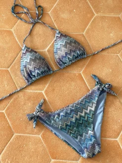 Debora bikini med mønster - Blå