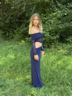 Delora maxikjole - Navy
