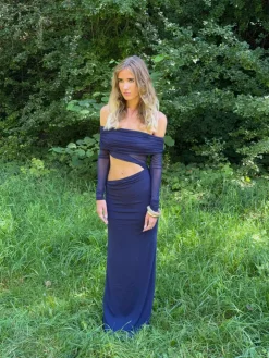 Delora maxikjole - Navy