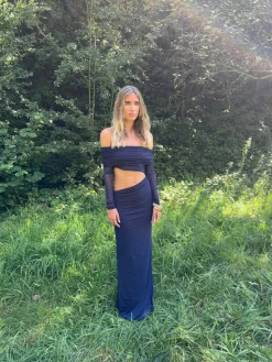 Delora maxikjole - Navy