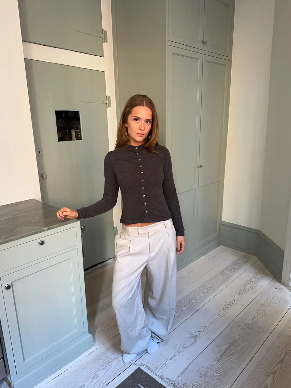 Delores ternede suit bukser - Beige